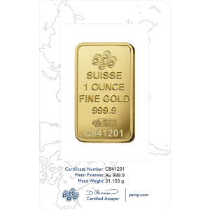 PAMP Rose Gold Minted Bar Cert - 1oz